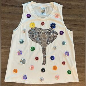 RARE Queen of Sparkles Sample White Flower Elephant Tank. Size XS. New In Bag.